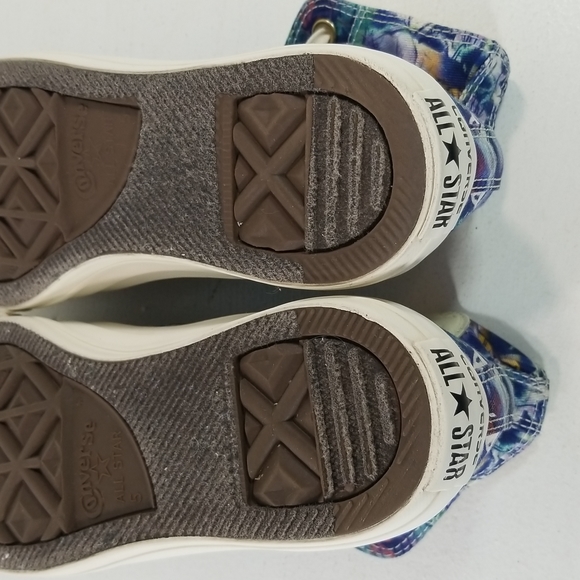 Converse Chuck Taylor All Star Floral Blue Purple Hi Top Sneakers 7 - Picture 11 of 13